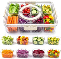 Salad Prep Containers for Fridge, Portable Salad Bar with 8