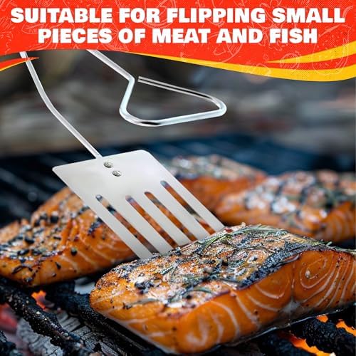 2-in-1 BBQ Spatula Tongs for Grilling, 14.3" Long, Stainless Steel
