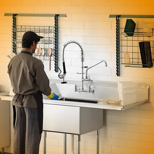 GIMILI Commercial 8 Inch Center Wall-Mount Sink Faucet
