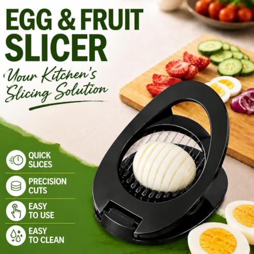 NOVANO Stainless Steel Wire Egg Cutter, Hard Boiled Egg Slicing