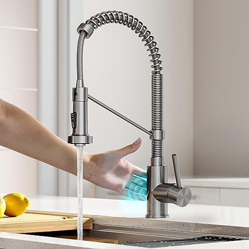 KRAUS 18 in Stainless Steel Touchless Kitchen Faucet KSF-1610SFS