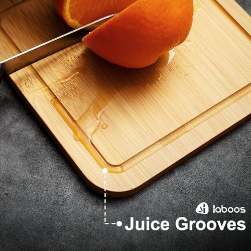 2-Pack Small Bamboo Cutting Boards with Juice Groove | 7x7 Inch Mini