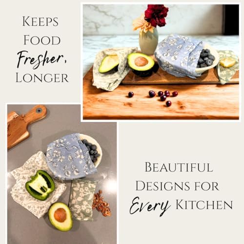 Beeswax Food Wraps 3 Pack (S, M, L) | Reusable, Organic, Plastic-Free