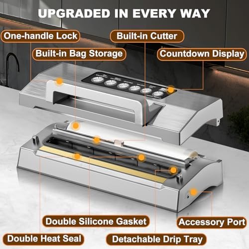 POWOT Fully Automatic Vacuum Sealer, Double Heat Seal