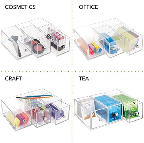 mDesign Plastic Kitchen Pantry Stackable Storage Organizer Container