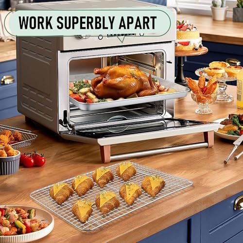 Homikit Baking Sheet with Wire Rack Set (1 Pan+1 Cooling Rack), 16" x