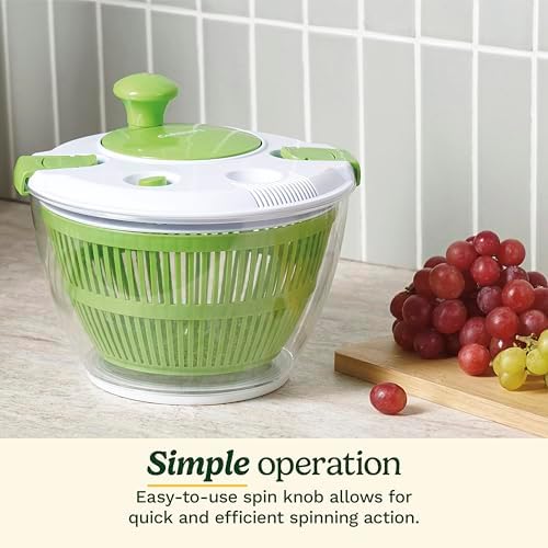 Cuisinart Large Spin Stop, 5qt, CTG-00-SAS1 Salad Spinner, 5 Quart, Green & White