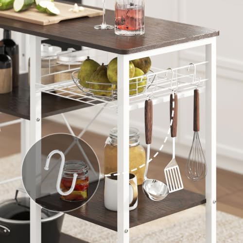 soges 3-Tier Microwave Baker's Rack, Walnut Black