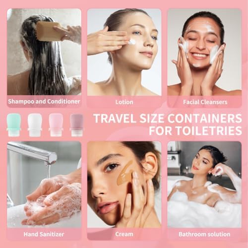 4 Pack 1oz Silicone Travel Bottles Leak Proof Squeeze Bottles For