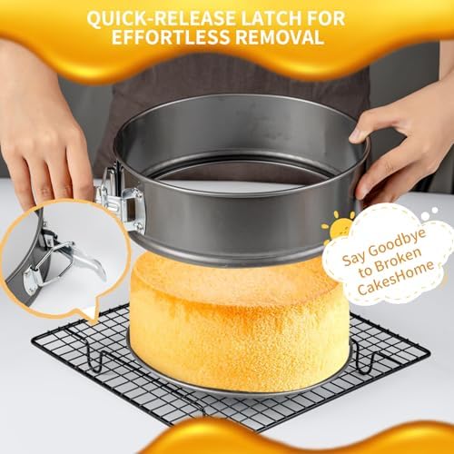 Extra-Thick Nonstick Springform Pan Set, 7, 8 & 9 Inch, Leakproof
