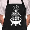 Rosoz Funny BBQ Black Chef Aprons for Men,Adjustable Kitchen Cooking
