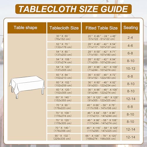 DWCN Rectangle Tablecloth - 54 x 80 Inch - Waterproof Stain and