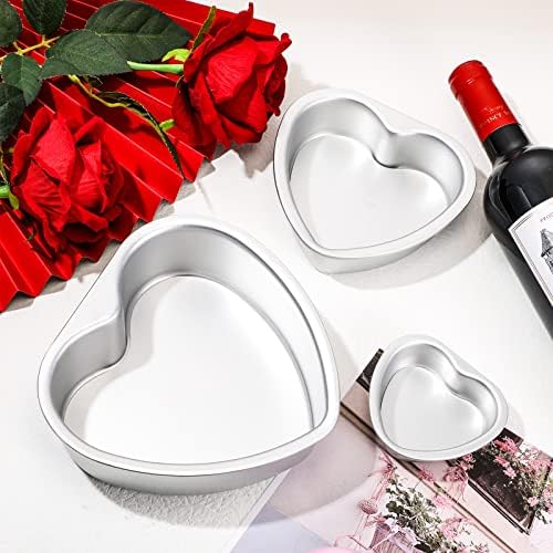 Sieral 7 Pcs Heart Shaped Cake Pans 3/4/5/6/7/8/10" Nonstick Aluminum