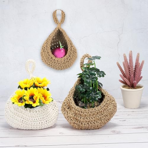 PATIKIL Hanging Fruit Baskets for Kitchen, 2 Pack Small Size Teardrop