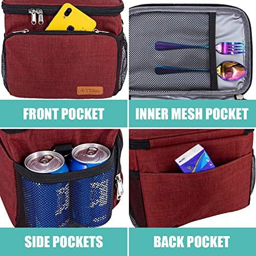 Tiblue Insulated Reusable Lunch Bag for Adults/Kids, Leakproof