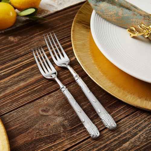 KEAWELL Premium Versailles 20-Piece Royal Silverware Set (20, Silver)