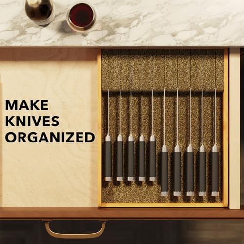 SpaceAid Large Bamboo Knife Drawer Organizer