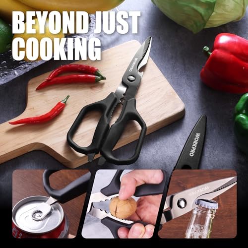 WORKPRO Kitchen Scissors, All Purpose Kitchen Shears Titanium Coated