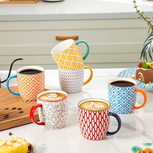 10 Oz Ceramic Coffee Mugs Set of 6