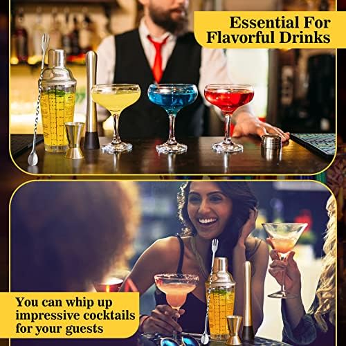 Rtteri 4 Pcs Cocktail Shaker Set 14 oz Martini Glass Shaker Cup