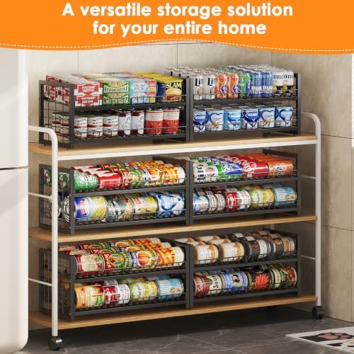 JKsmart 2-Tier Stackable Can Organizer, Extra-Long Can Holders for
