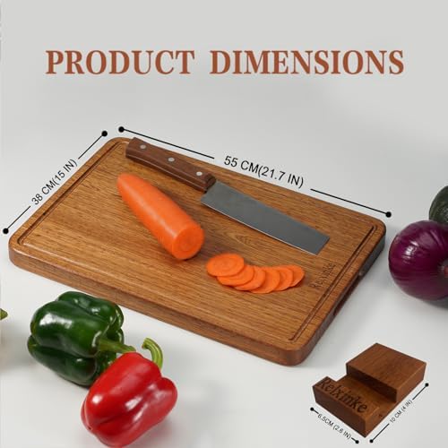 Solid Teak Wood Cutting Board, 21.7 x 15 Inches