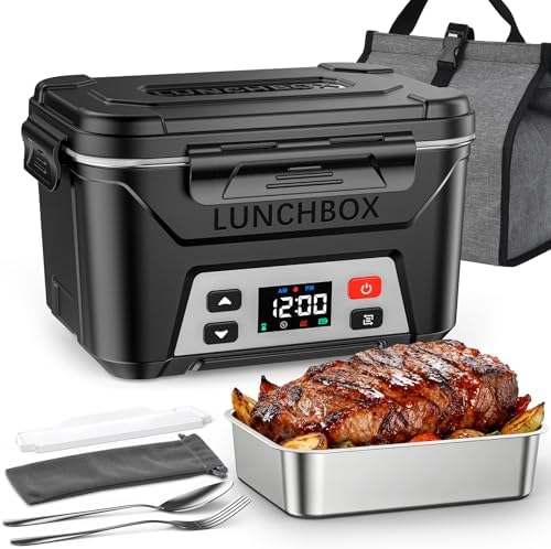 EAST OAK Heated Lunch Box, Battery Powered, Automatic Heating