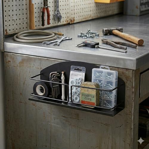 Magnetic Shelf for Kitchen, Bathroom, or Fridge, Black
