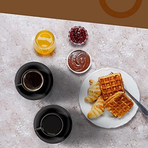 Espresso Cup Set, with Saucers, Spoons, 19 Pieces, Set of 6, 2.5 OZ