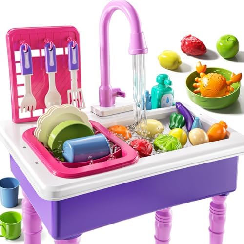 JUKUDAHU Kids' Play Sink with Running Water