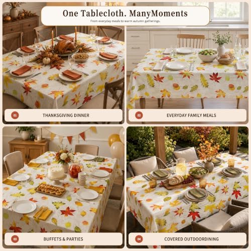 Rectangle Table Cloth, 100% Waterproof Vinyl Tablecloth, 52" x 70"