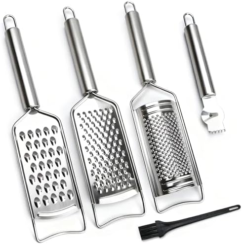 Cheese Grater Lemon Zester Grater with Handle Kitchen Grater Set of 5