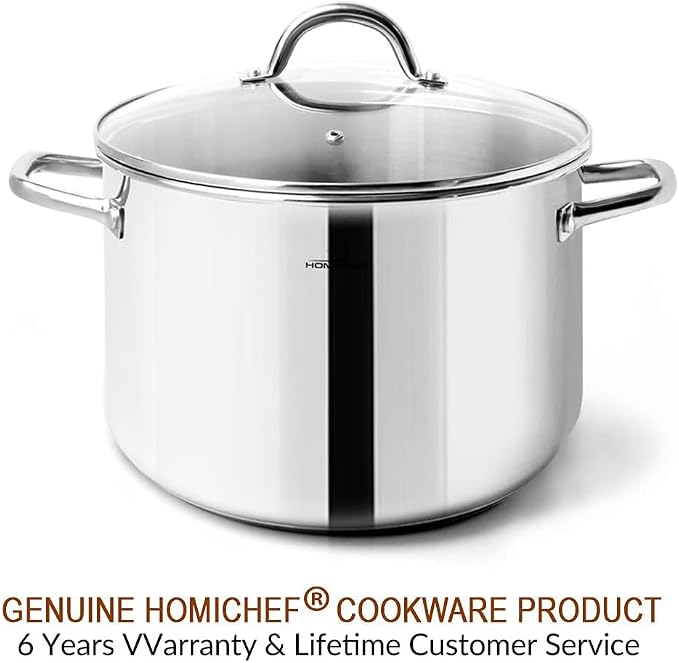 HOMICHEF Small Stock Pot 4 Quart Nickel Free Stainless Steel - Image 7