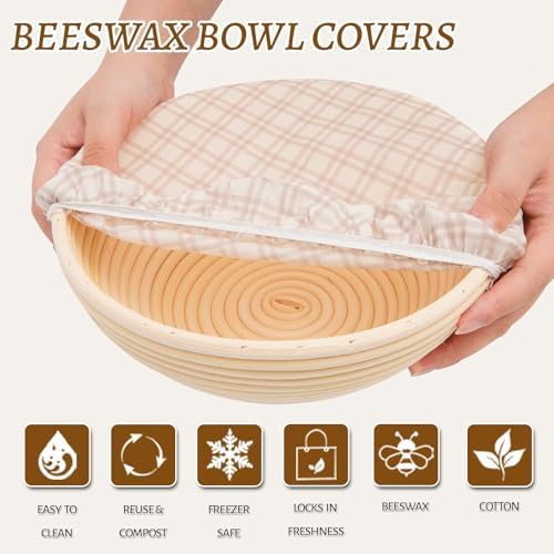 Reusable Beeswax Bowl Covers, 10/12 Inch