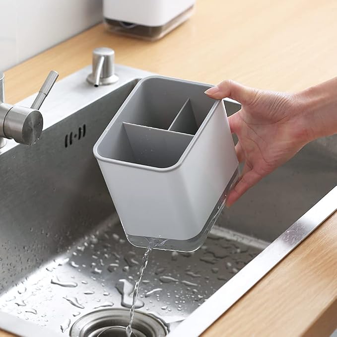 KeFanta Sink Counter Caddy, Plastic Dish Sponge Holder, Kitchen Brush and - Image 6