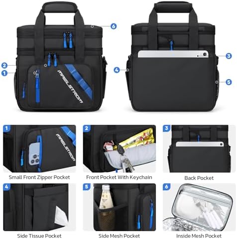 Maelstrom Insulated Lunch Box, 20L Double Deck Cooler Bag for Men
