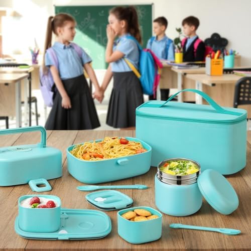 Bento Lunch Box for Kids with 8oz Soup Thermo,2 Leak-Proof Food