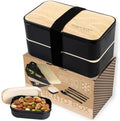 Saffron & Sage 42oz Black Bento Lunch Box