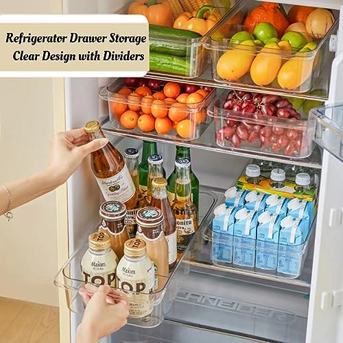 Roll-Out Refrigerator Organizers and Storage, 2 Pack Drawer Fridge
