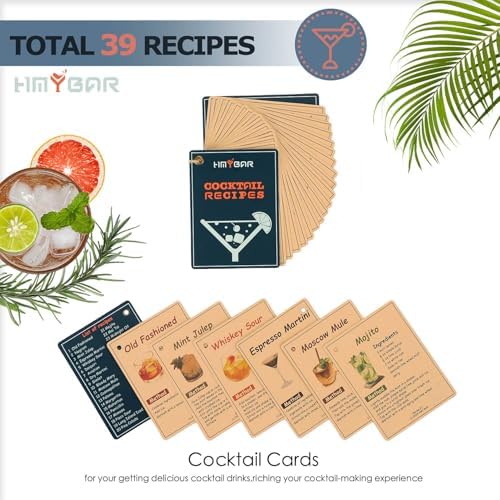 HMYBAR® Bartender Kit with Black Bamboo Stand, 31-Piece Cocktail
