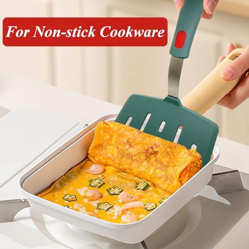 Silicone Spatula Turner, Heat Resistant Pancake Spatula for Non Stick