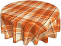 BETGINY Fall Tablecloth 70 Inch Round Autumn Thanksgiving Plaid Table