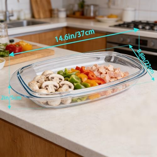 4.7qt Glass Casserole Dish with Lid