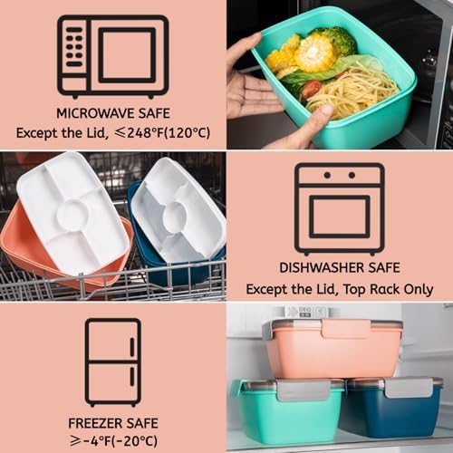 Youeon 3 Pcs 68 Oz Salad Lunch Containers