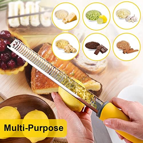 Stainless Steel Lemon Zester & Grater - Premium Kitchen Tool for