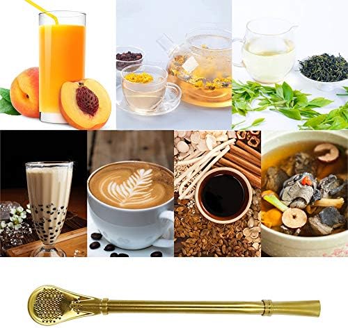 Stainless Steel Straw Filter Spoon, Yerba Mate Bombilla, Loose Leaf