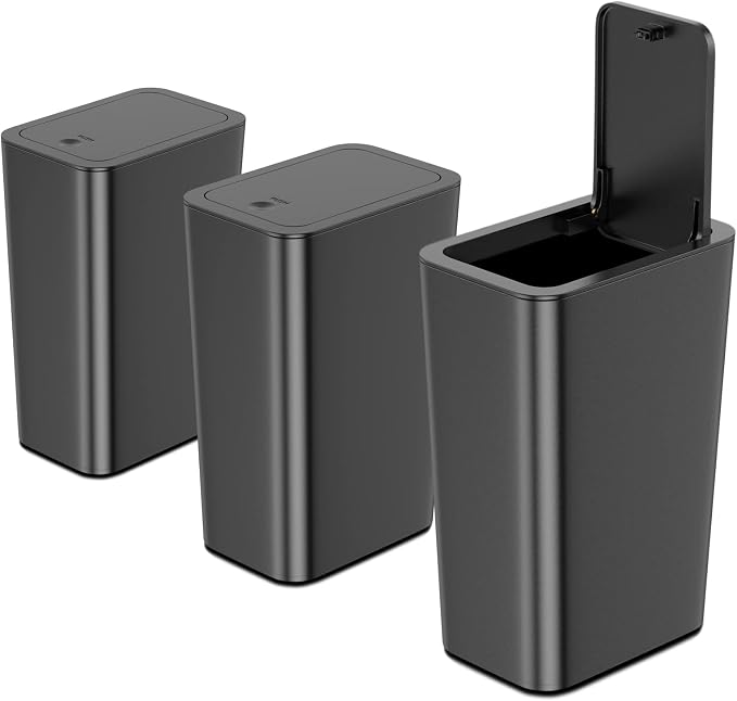 N. NETDOT 3 Pack 10 L/2.6 Gal Bathroom Trash Can by NNETDOT