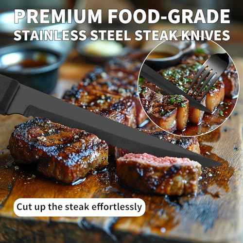 53PCS Black Silverware Set for 8 with Flatware Drawer Organizer, Stainless Steel Cutlery Set with Steak Knives, Include Spoons and Forks Set & Serving Utensils, Mirror Polished, Dishwasher Safe