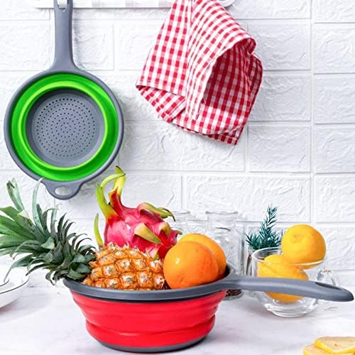 Vctitil Foldable Space-Saving Silicone Colander Strainer Colander Dish
