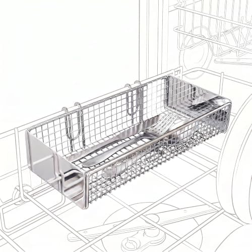 Dishwasher Silverware Basket with Hook, 304 Stainless Steel